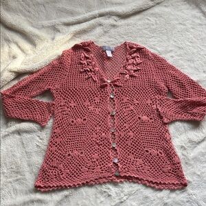 Modern Soul Knit Top – Size L | Linen-Cotton Blend | Fairycore Coquette | Y2K